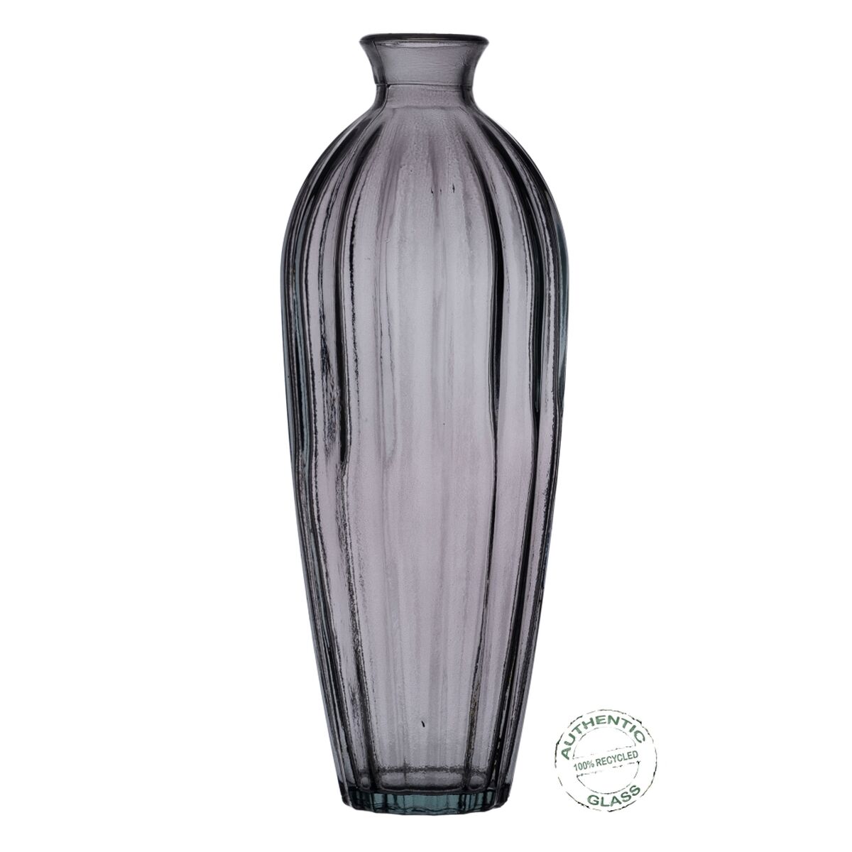 Vase Grå genbrugsglas 12 x 12 x 29 cm